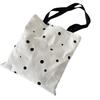 5 Printed polka dot canvas bag Large capacity shoulder bag Simple student school bag Open canvas bag