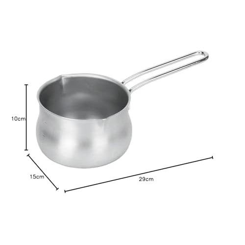 Pearl Metal Milk Pan, 14cm, Pot-Shaped, Stainless Steel, with Graduations, Made in Japan, Induction Compatible, Satina, HB-6325