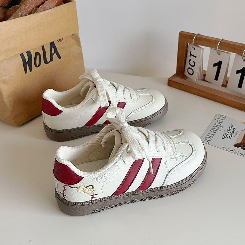 Spring 2025 Retro German Kitten Design Women's Casual Training Shoes – Campus Style Little White Sneakers