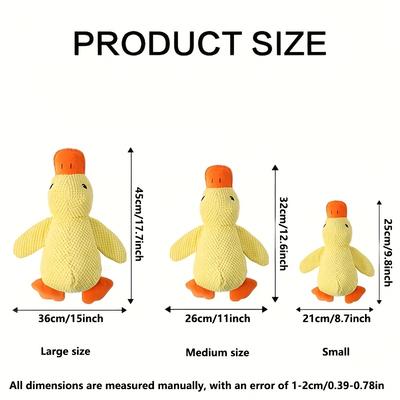 1 Peça Pato de Pelúcia Brinquedo de Morder para Cães Pequenos, Médios e Grandes - Pato Mastigável Durável para Alívio da Dentição, Brinquedos com Som