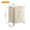 Foldable Laundry Hamper with Wheels, Large Capacity Dirty Clothes Basket for Bathroom Storage
