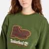 Timberland Box Fit Badge Crew Neck Sweatshirt, Unisex, Adult, Black Forest Green, Size S (TB0A661BEIN1)