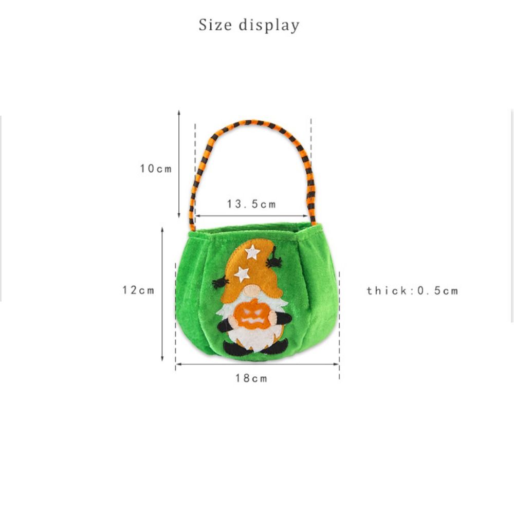 New Velvet Halloween Candy Bag Trick Or Treat With Handle Tote Bag Cosplay Props Gnome Halloween Gift Basket Kids Gifts