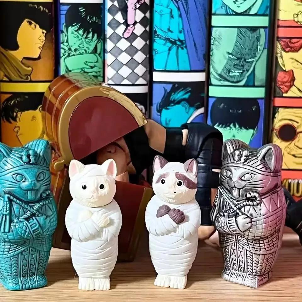 Mofusand Egyptský Faraon Mumie Kočka Oblečovací Panenka Anime Akční Figurka - Modelová Hračka s Halloweenskou Tematikou pro Sběratele