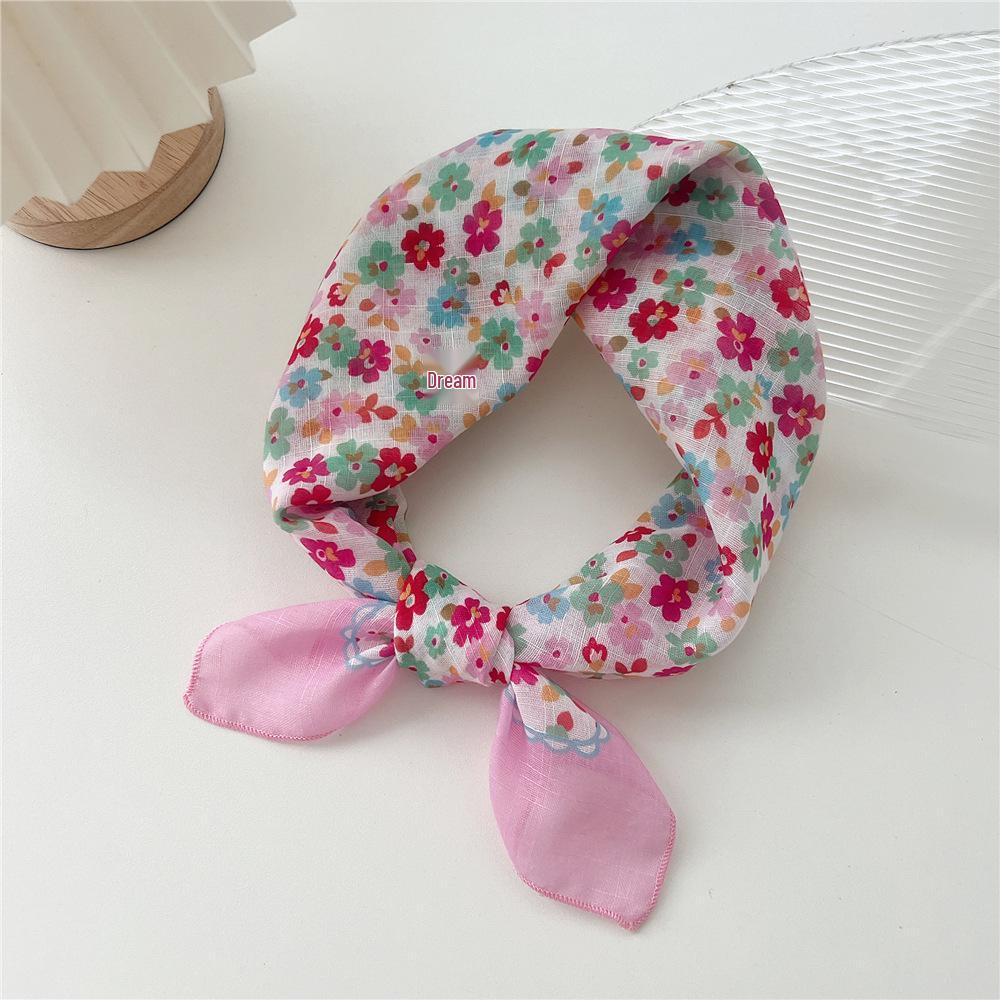 58 Baumwolle Leinen Seide Halstuch - Damen Vielseitiges Atmungsaktives Modeaccessoire für Frühling, Sommer, Herbst. Perfekt als Haarband oder Dekoration.