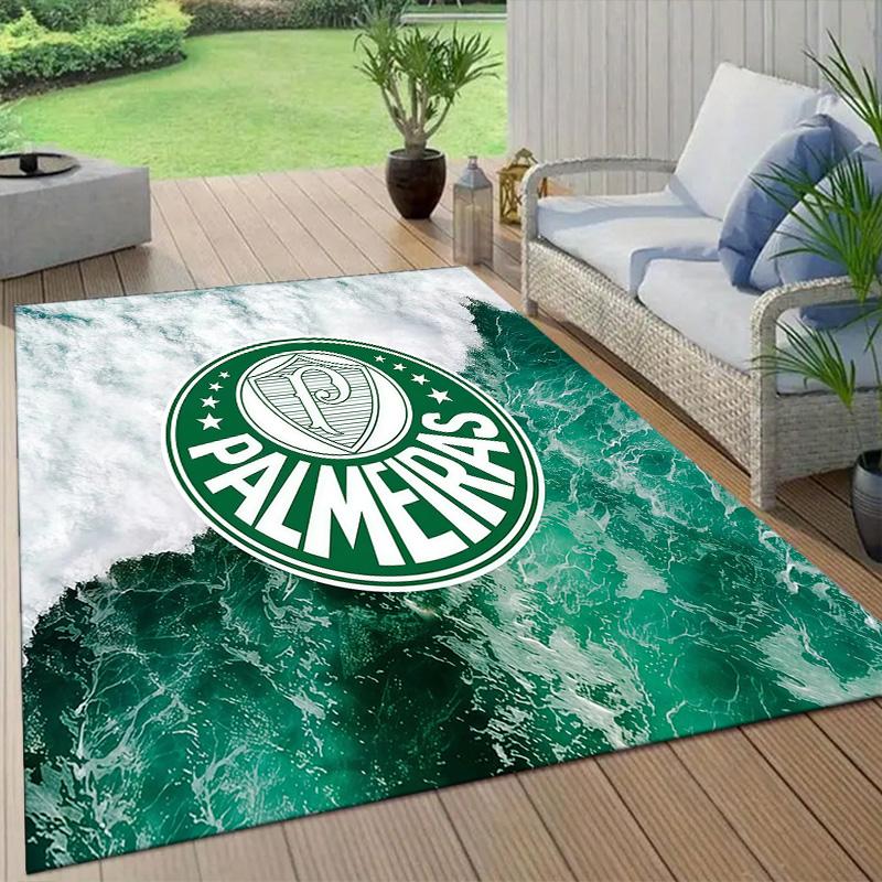 SE Palmeiras Flannel Pattern Square Carpet,Area Rug,Carpet Rug for Living Room Bedroom Sofa Playroom Decor,Non-slip Floor Mat