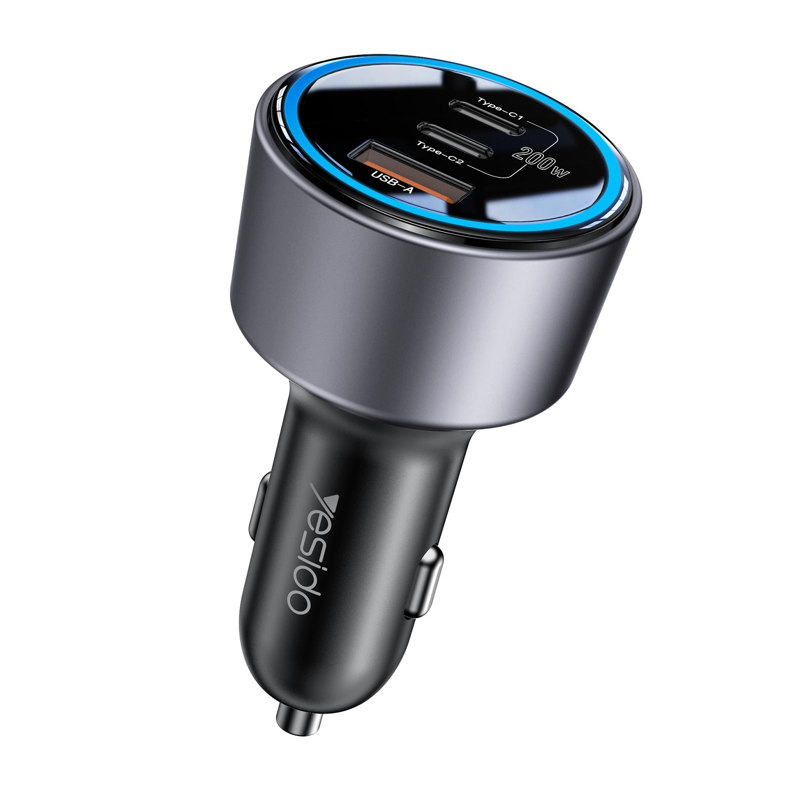 

Car Charger Super Fast 2x TypeC PD100W Car Charging Adapter QC3.0 Fast Car Cigarette Lighter USB Charger
