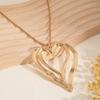 Exaggerated Big Hollow Out Heart Pendants Necklace for Women Trendy Ladies Accessories On Neck 2026 Fashion Jewelry Female Gifts