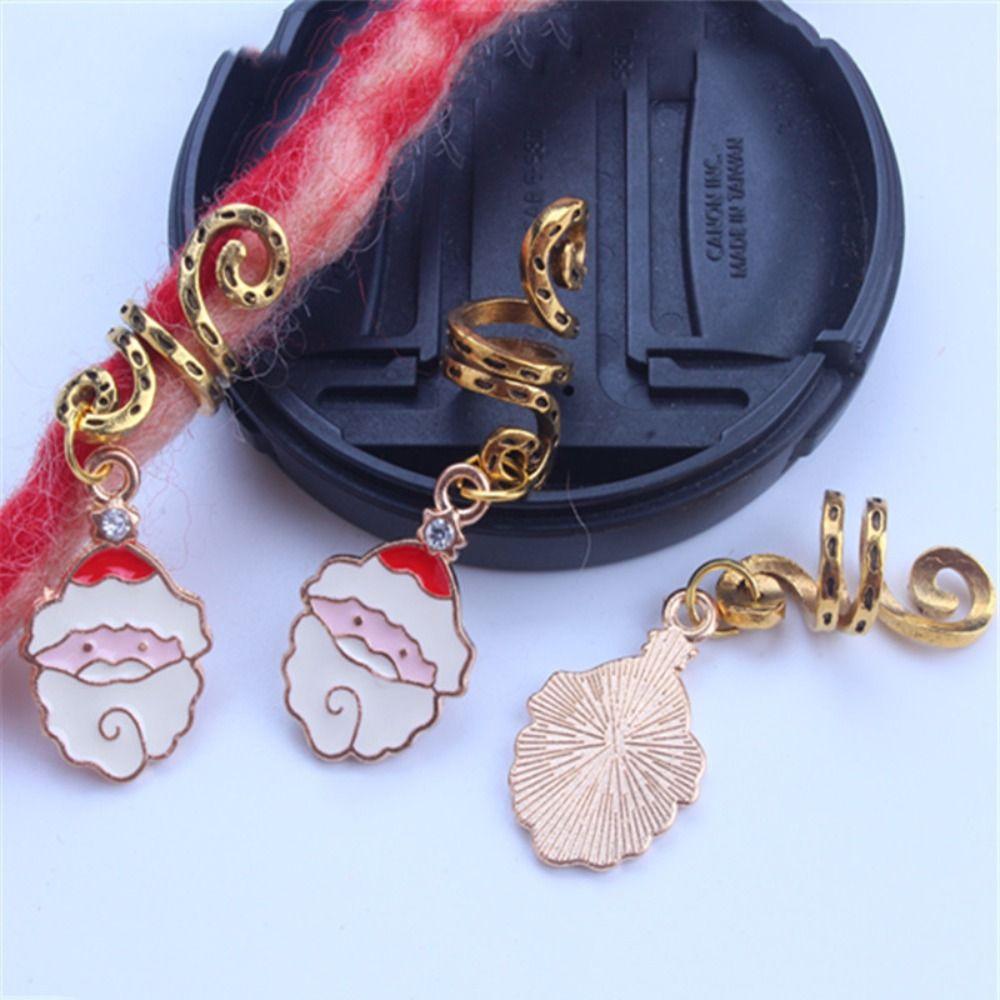 

3 шт. Спіральна шпилька для волосся Дредлоки Намистина Золотий колір Трубочки для плетіння волосся Різдвяне кільце для волосся 7