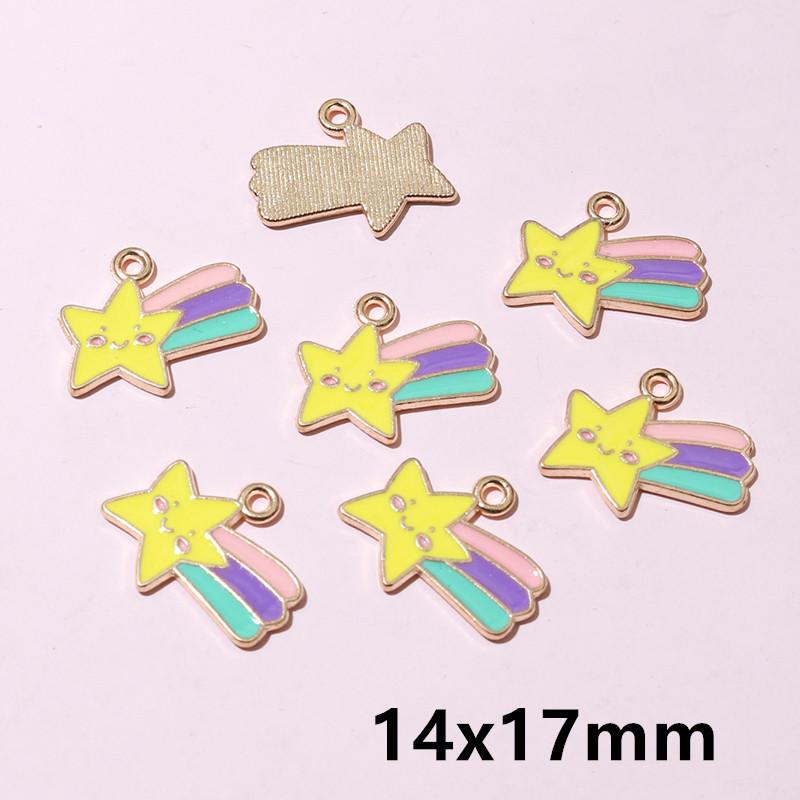 10pcs Cute Enamel Rainbow Charms Pendant Alloy Metal DIY Jewelry Making Accessories Findings for Necklace Earrings Bracelets