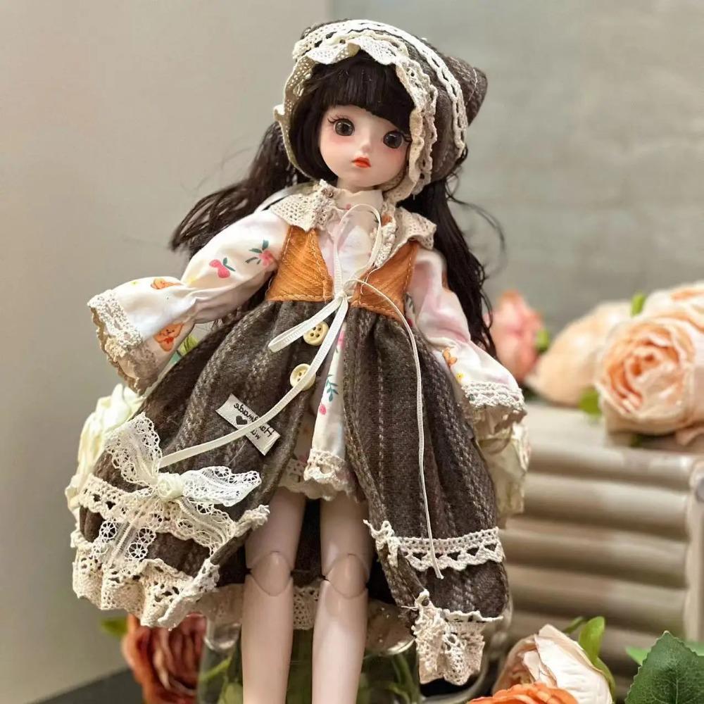 30cm Bjd Doll DIY Toys With Clothes Long Hair High Heel Princess Dress Up Doll Baby Girl  3D Eyes Beautiful Princess Accessories