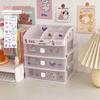 Girly Heart Plastic Desktop Drawer: Dustproof Storage for Stationery & Cosmetics