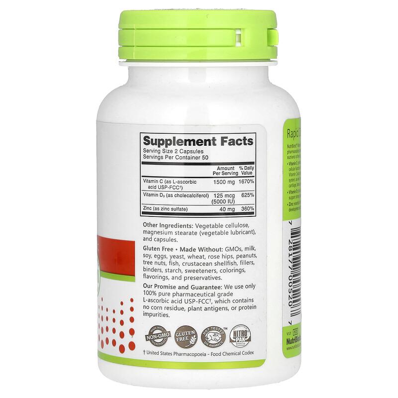 Immunity, Vitamin C + D3 & Zinc, 100 Capsules
