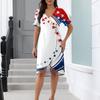 Beach Dresses For Women Spring Summer Elegant Wrap V Neck Floral Boho Dress Flowy Ruched Hawaiian Maxi Dress