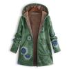 Casual Cotton Linen Loose Long Coat Printed Sleeve Fashion Jacket Vintage Zipper Women's Hooded Plus Size Temperament
