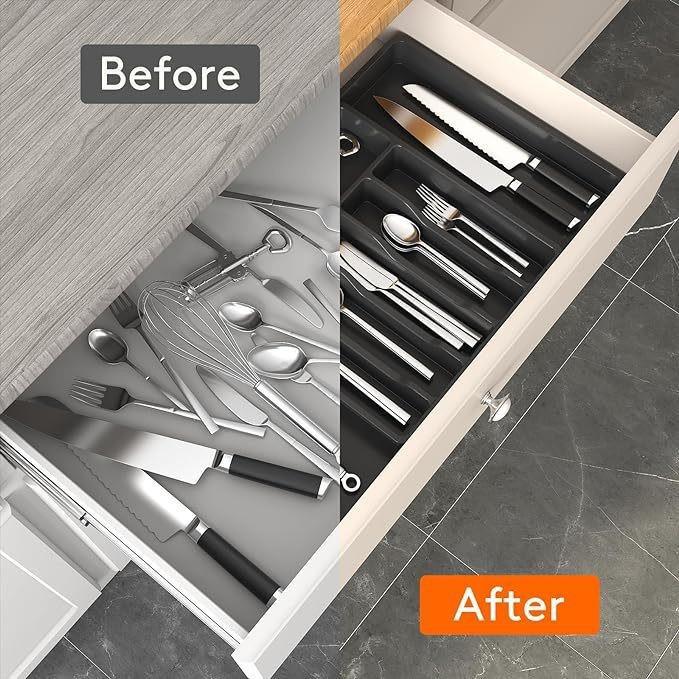 Temu Cross-border Home Storage Rack: Cutlery & Kitchen Organizer Extension Plate Box