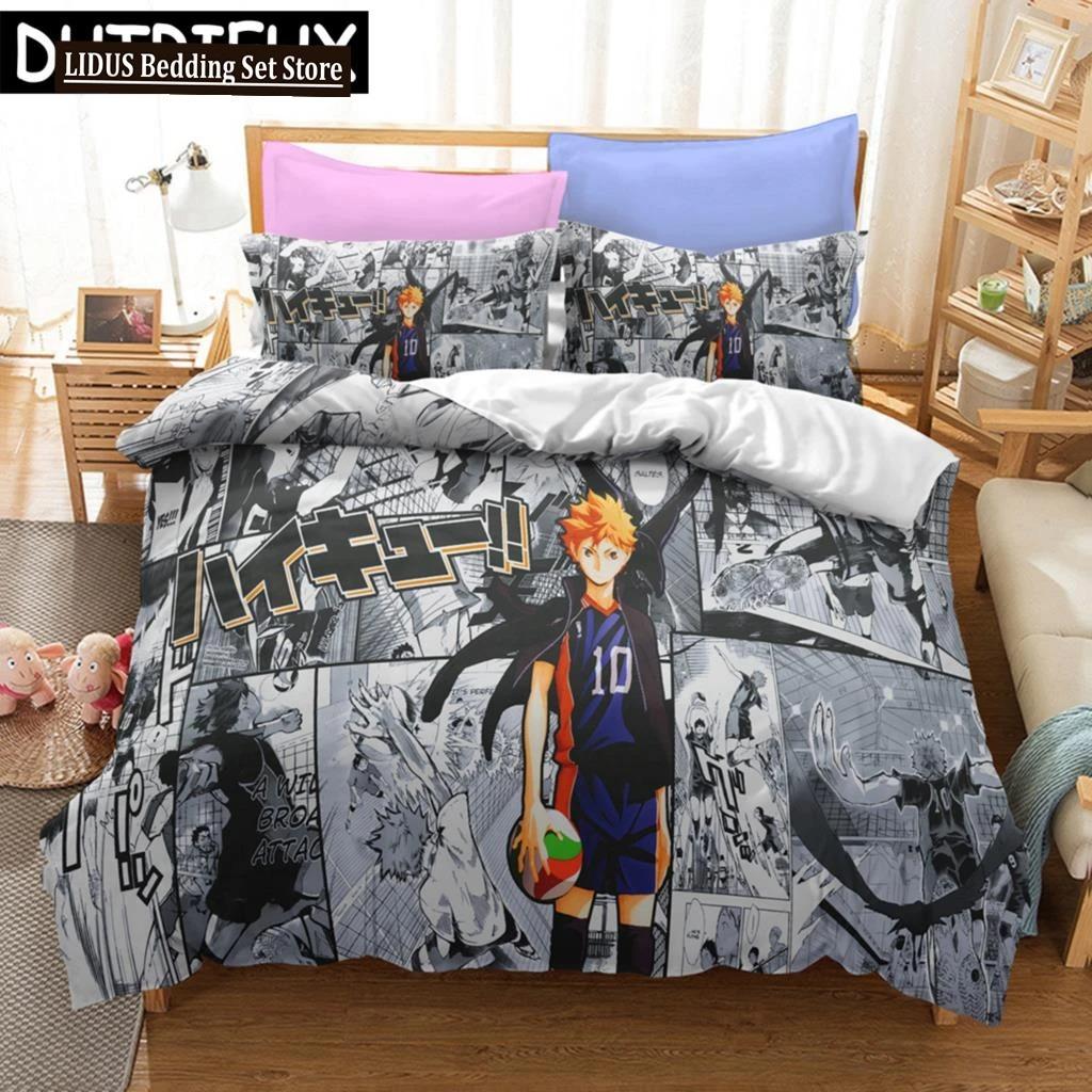 Comforter Haikyuu!! Bedding Set 3D Anime Polyester S Queen King For Boys Gift Volleyball Anime S