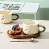 Cream Wind Hand Pinch Cartoon Ceramic Mug Household Water Cup Coffee Cup Couple Cup Teacup Milk Cup Breakfast Cup