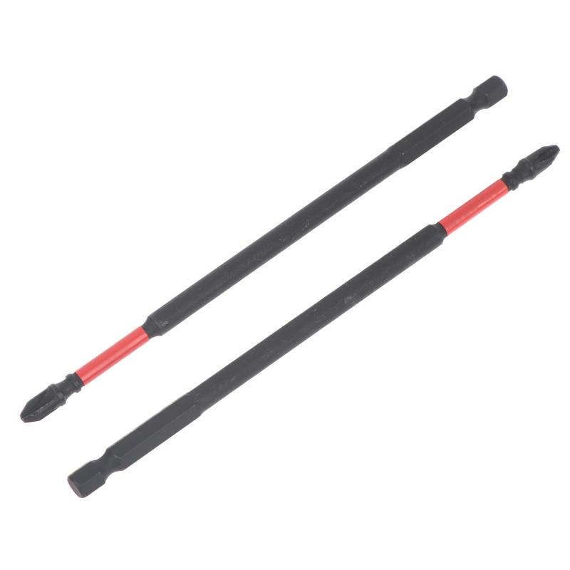 2/4Pcs 6Inches Pozidriv #2 Pz2 Impact Tough Screwdriver Power Bit Set, S2 Alloy Steel Screwdriver Bits Set