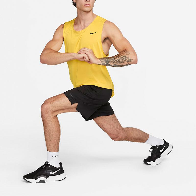 Nike Dri-FIT Ready Solid Quick-Dry Running Training Tank Top Men Tops Bright-Sulfur-Yellow DV9814-709