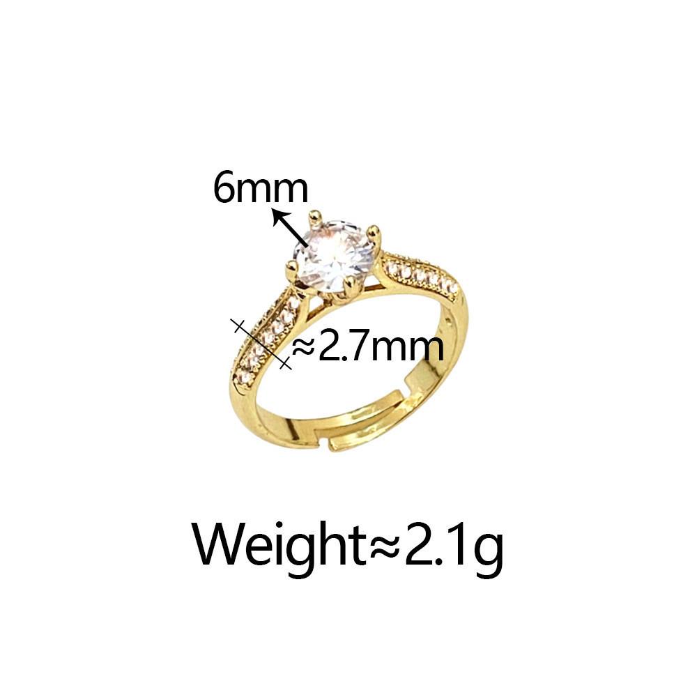 Fashionable Copper Ring With High Carbon Zircon Stones Perfect For Weddings And Proposals