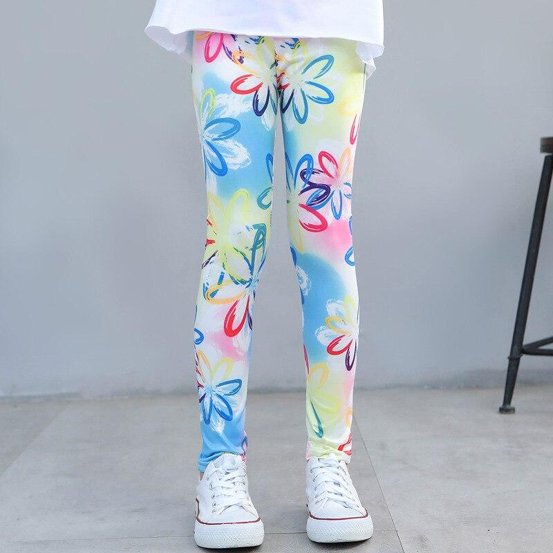 2T -12T Girls' Leggings Spring and Autumn Thin Children's Stretch Printed Pants Korean Children's Pants Summer Clothes