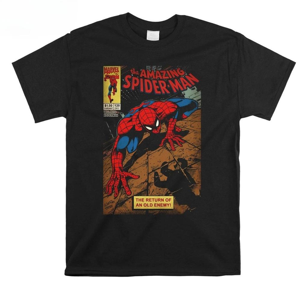 Spider-man Comic Herren T-Shirt: Lässig, Bequem, Weich, Hochwertiges Herren-Oberteil, Modisches und Vielseitiges Herren-T-Shirt