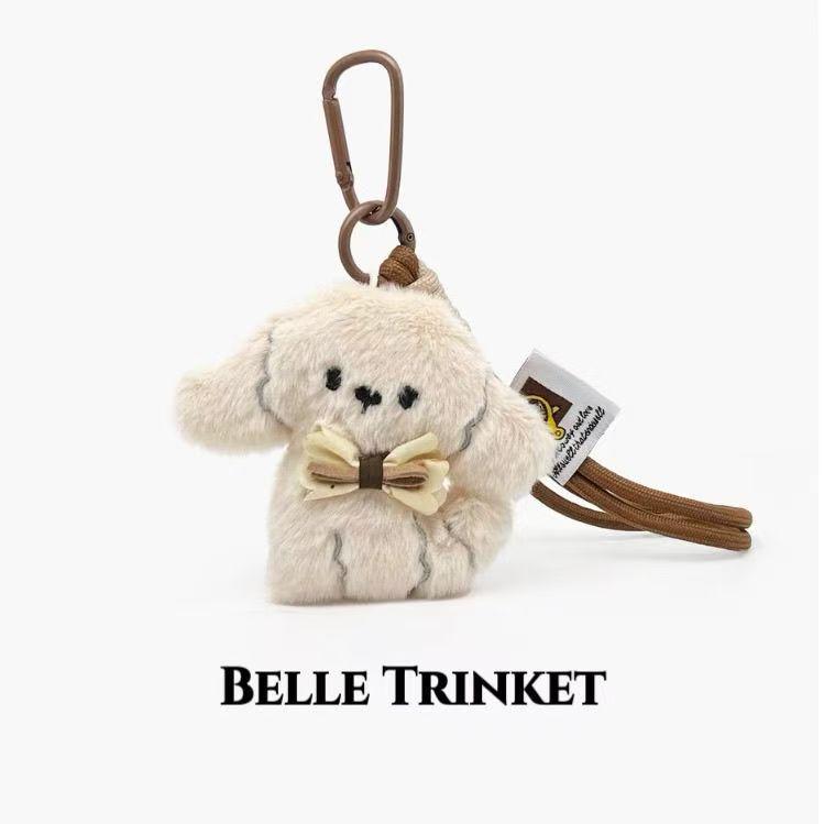 Adorable Plush Puppy Bow Keychain: Girly Bag Charm Accessory Custom Order