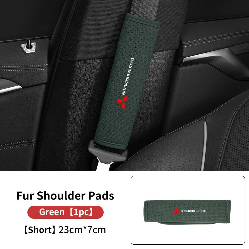 For Mitsubishi Breathable Car Logo Seat Belt Shoulder Cover Strap Padding Protection Mat Outlander Lancer Eclipse Mirage Xpander