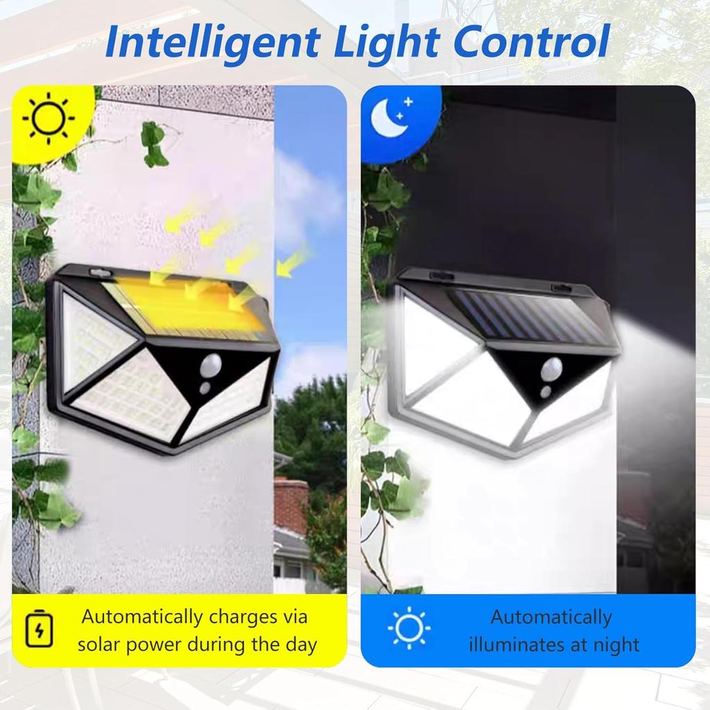 IP65 Waterproof LED Infrared Body Sensing Solar Polycarbonate Diffuser Street Outdoor Black Wireless Wall Lamp
