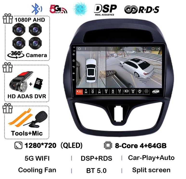 Android 14 Wireless Carplay Auto Car Radio For Chevrolet Spark 2015 2016 2017 2018 Multimedia Video Player GPS Navigation Stereo