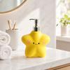 400ML Cartoon Star Soap Dispenser with Plastic Pump, Refillable Liquid Hand Soap Container, Empty Shower Gel Lotion Bottle for Bathroom