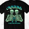 Skeleton Cheers T Shirt For Vintage Washed Graphic Designer Clothes Soft Fashion Stretched Slightly Comfortable Stylish Unisex