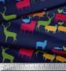Soimoi Japan Crepe Satin Fabric Birds & Animals Hand Drawn Print Fabric by Metre 42 Inch