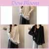 Oversized Lace Embroidery Long Sleeve T Shirt With V Neck For Spring Fashion Women