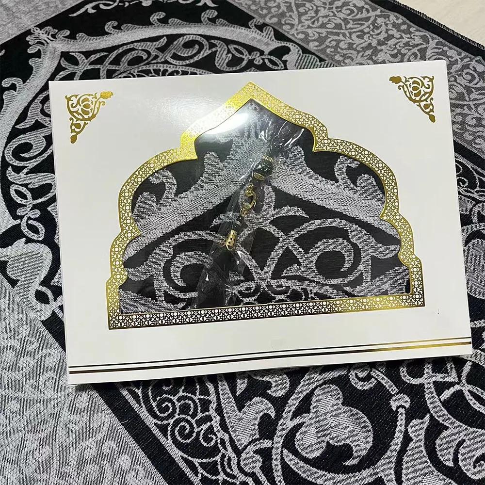 Printed Floor Mat 70x110cm Muslim Prayer Rug Rectangle Foldable Prayer Mat Set Non-slip Ethnic Style Janamaz Sajadah Travel