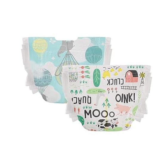 Honest Company Baby Diapers Size 1 80 Pieces Balloon Banyard Pattern Additive-free (Tape Type) (3~6kg) &