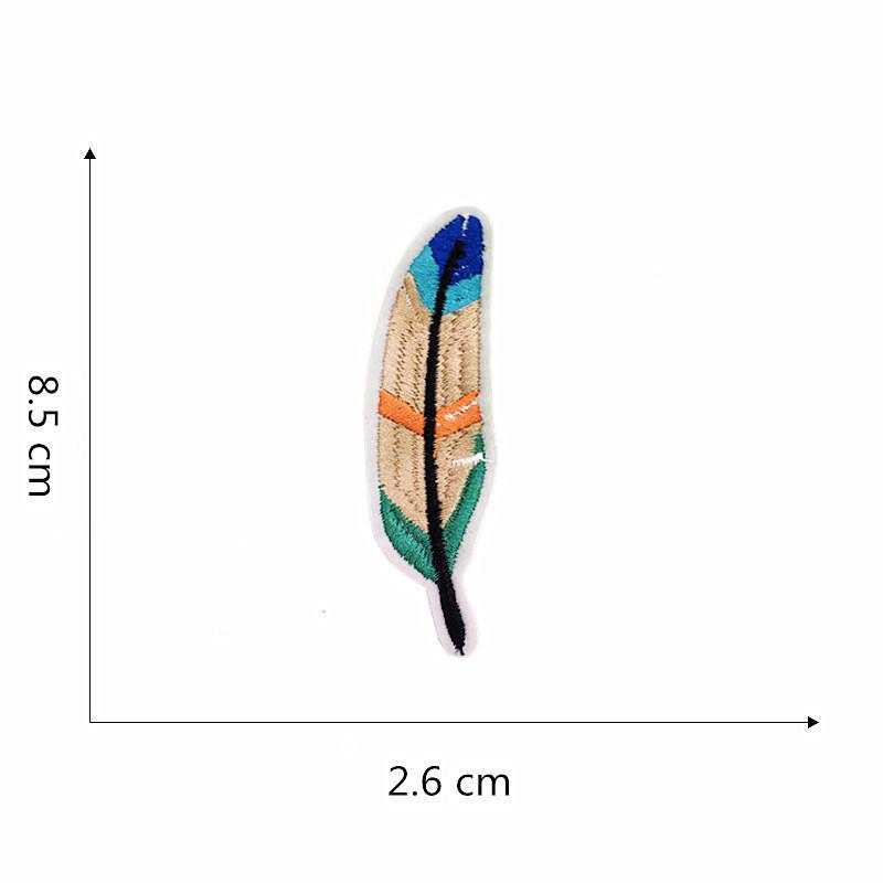 Vyšívaná látková nášivka: Kaktusové peří design pro opravu oblečení a kalhot
