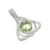 Pendentif en argent sterling 925 avec péridot - Design fait main, bijou de tous les jours enveloppé de fil de fer, nœud familial celtique, cadeau pour maman