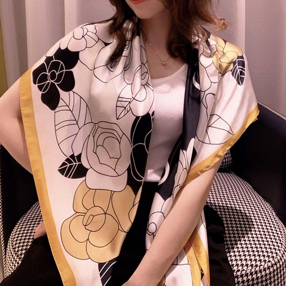 

Bag Belt Decoration Headband Foulard Stripe Silk Scarf Square Large Scarf Neck Wraps Female Scarves