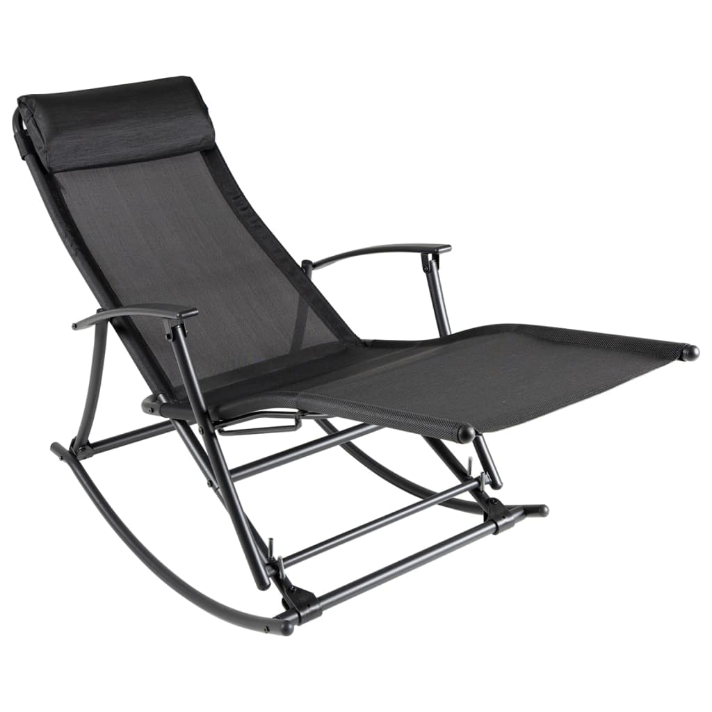 Garden Swing Chair Steel and Textilene Black
