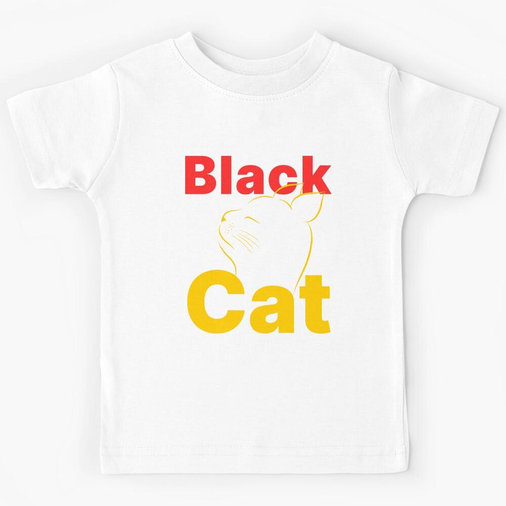 Black Cat Minimal Art Kids T-Shirt 170