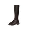 Flat Mouth High Boots Thick Sole 32-34 Size Velvet But Knee Fat Mm Widened Martin Boots
