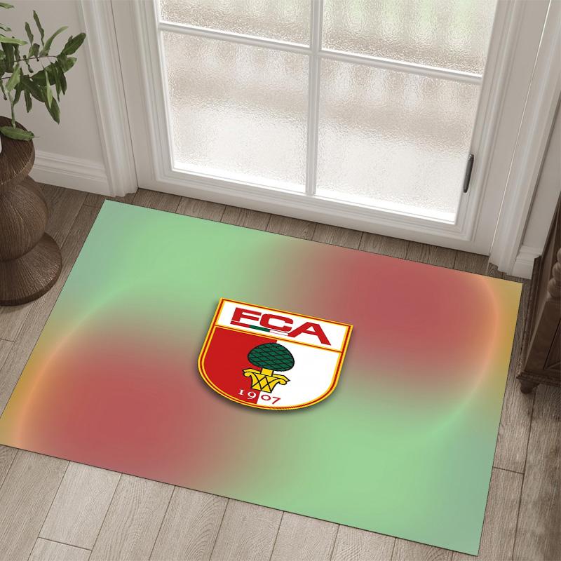 FC Augsburg FC Design Kristall Samt Teppich Gemütlich Nein?Rutschfester Teppich mit Aufdruck für Schlafzimmer Wohnzimmer Eingang