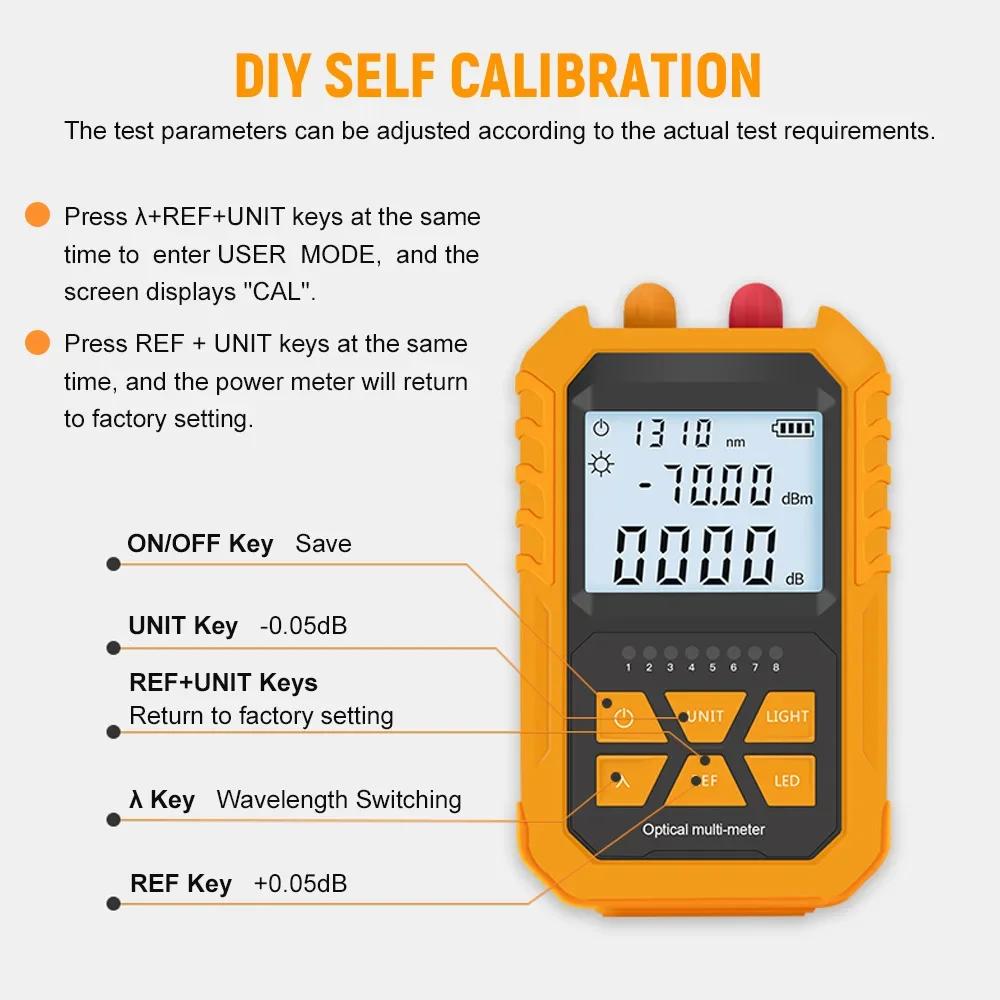 Mini Optical Power Tester Network Cable Tester Portable Handheld Optical Power Meter with 5km Red Light -70~+6dBm