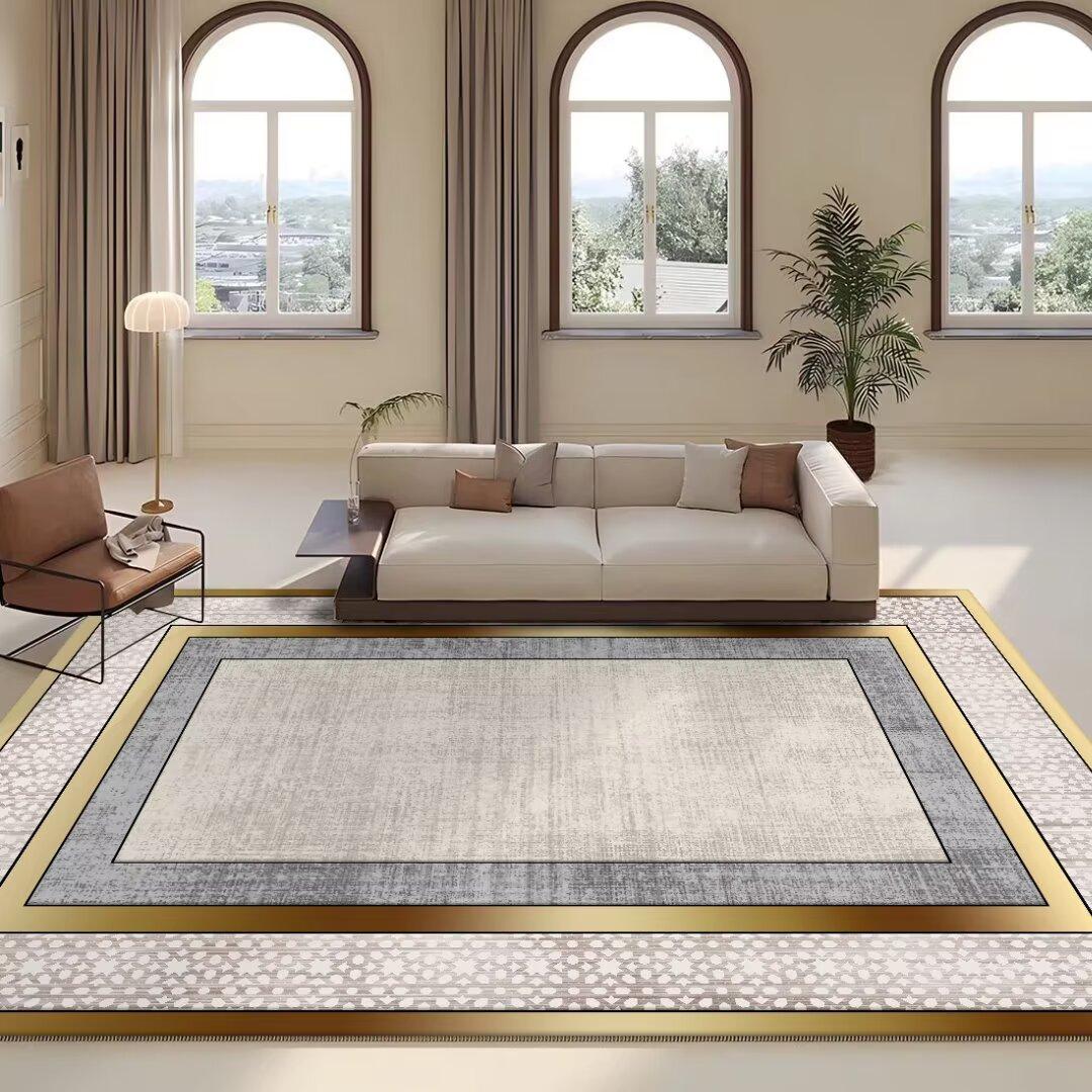 

Black Golden Luxury Carpets for Living Room Europe Large Sofa Rug Washable Non-slip Soft Mat Thicken Decoration 60*90cm