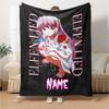 Elfen Lied Customizable Name Flannel Blanket Comfortable All Seasons Suitable For Sofas Beds Travel Camping Office Decoration Perfect Gift For