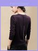 Laseer Tencel Wool Long Sleeve Womens Slim Fit Top With Round Neck For Casual Wear