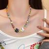 Dopamine Necklace: Candy-Colored Beaded Clavicle Design for Women - Sweet & Cool Internet Celebrity Jewelry