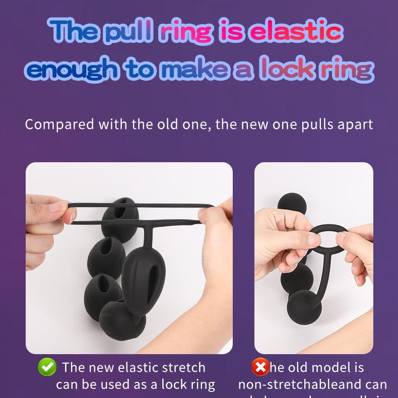 Extra Long Anal Pull Bead Plug Cutout Anal Masturbator Silicone Sex Toy for Men Prostate Massage